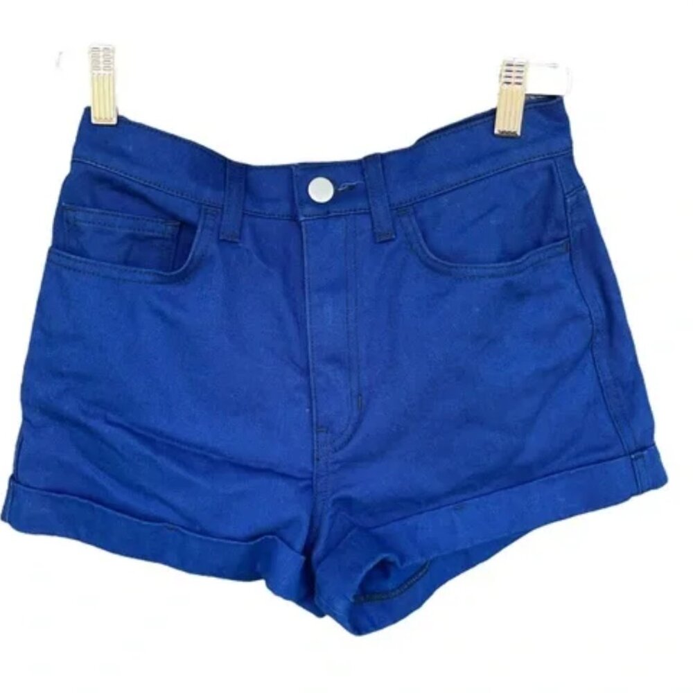 American Apparel Jeans Short High Waist Bright Navy